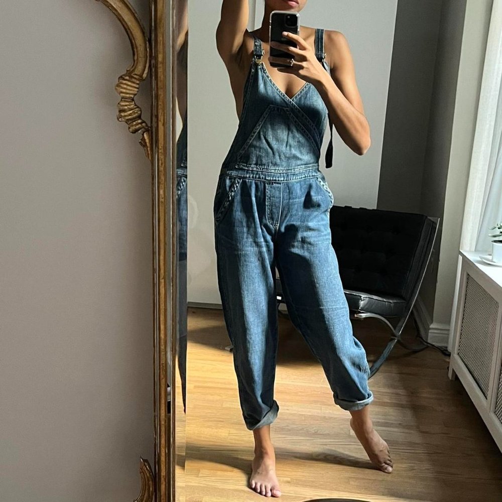 Free People Denim Overalls